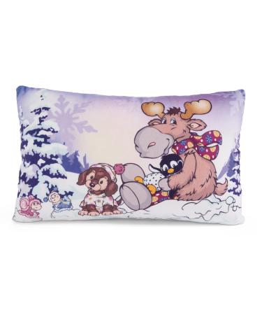 Nici 49330 pillows Cosy Winter 43x25cm Lila-sustainable fluffy cozy cushion for boys girls babies and cuddly animal lovers-ideal for at home kindergarten or on the go