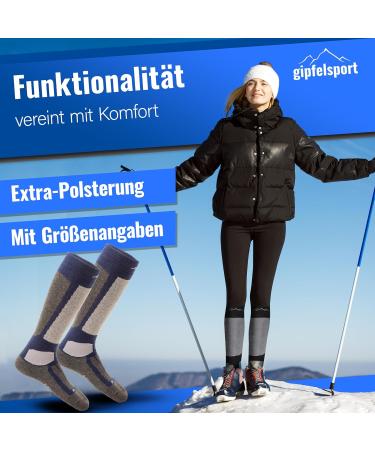 Summit Ski Socks for Men Women & Children | Warm Merino Knee Socks for Winter & Snowboarding - Navy 45-47 - Buy Online on GoSupps.com
