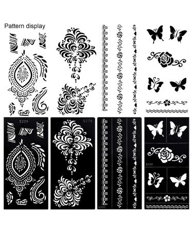 Konsait Large Temporary Tattoo Stencils - Reusable Henna Sticker Kit for Adults & Girls - Buy Online on GoSupps.com
