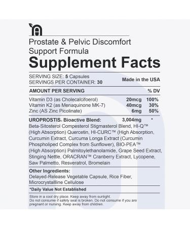 UroProstis - Natural Prostate Health Formula - Strong Support for Discomfort - Reduce Frequent Urination - Made in USA | 150 Capsules - Buy Online on GoSupps.com