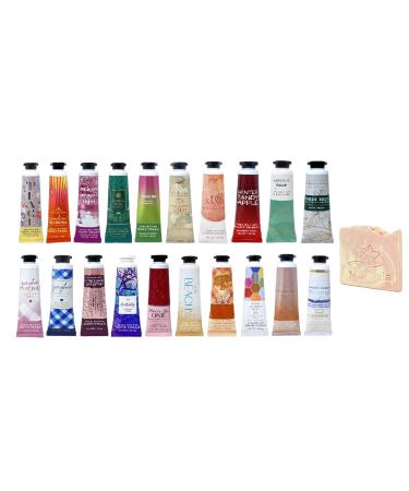 Bath & Body Works 6 Pack Assorted Hand Cream Set with a Himalayan Salts Springs Sample Soap