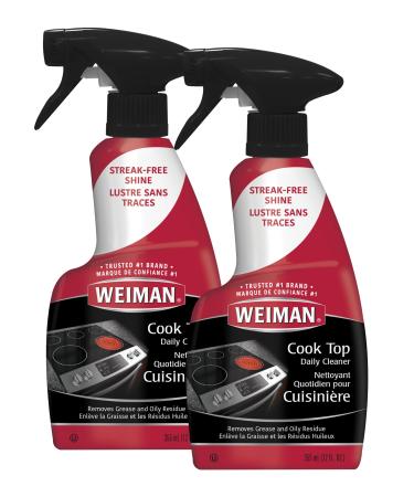 Weiman Cooktop Daily Cleaner & Polish For Ceramic Glass Induction Stovetops - 2 Pack 12 oz