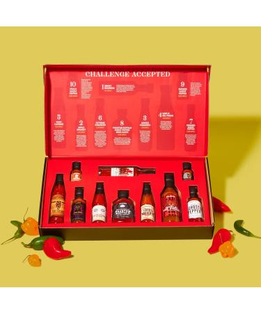 Thoughtfully Gifts Hot Sauce Challenge Gift Set - Pack of 10 Spicy Hot Sauces for a Fun Hot Sauce Challenge! - Buy Online on GoSupps.com
