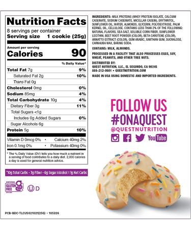 Quest Frosted Cookies Birthday Cake - 8 Delicious Bars | Low Carb & Protein Packed - Buy Online on GoSupps.com