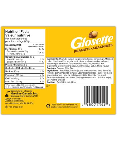 GLOSETTE Peanuts Chocolate Covered Candy Holiday Candy Chocolate Candy for Sharing Perfect for Movies 45g (Box of 18) - Buy Online on GoSupps.com