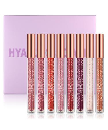 8 Pack Moisturizing Lip Gloss, Shiny, 8 Colors, Glossy, Long Lasting