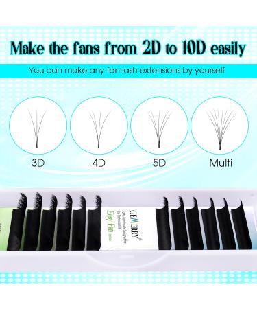 GEMERRY Easy Fan Lash Extensions - Rapid Blooming C/D Curl 8-20mm Volume Lashes - Self Fanning Eyelash Extension Tray - Buy Online on GoSupps.com