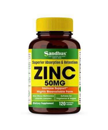 Zinc 50mg Vegetarian capsules120 Ct