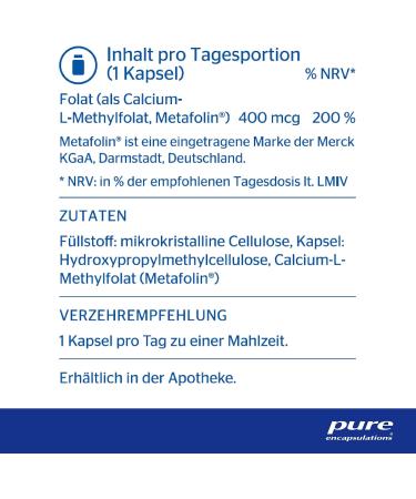 Pure Encapsulations Folate 400 - High-Potency 90 Capsules for Optimal Health | International Shipping - Buy Online on GoSupps.com