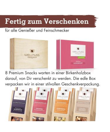 Wellnuss Ladiesnight Premium Vegan Gift Set for Women | 8 Nut Snacks in Birch Wood Box | Perfect Gift for Girlfriend Mother Sister - Buy Online on GoSupps.com