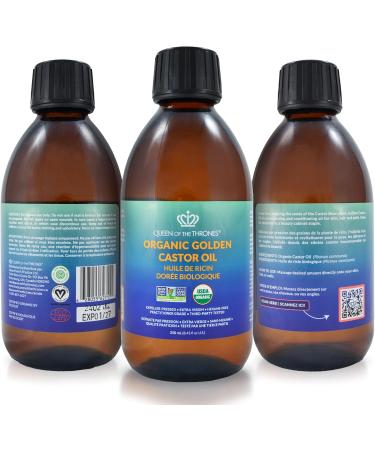QUEEN OF THE THRONES Organic Golden Castor Oil | 100% Pure Certified Organic Hexane-Free Extra Virgin | Moisturizing & Conditioning Oil for Skin Hair & Nails 250ml (Pack of 1) - Buy Online on GoSupps.com