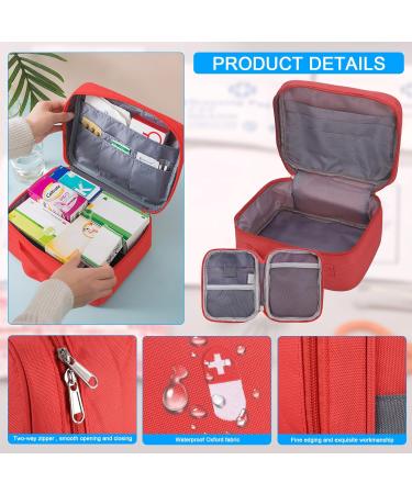 Fenar Travel Medication Bag - Large Capacity Waterproof First Aid Storage (2-Pack) - Portable Emergency Medicine Organizer for Home Office & Travel (Red) - Buy Online on GoSupps.com
