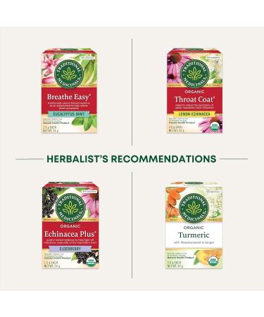 Traditional Medicinals - Organic Echinacea Plus Elderberry Herbal Tea (Pack of 6) - Help Fight off Respiratory Tract Infections - 96 Tea Bags Total Echinacea Plus Elderberry 16 count (Pack of 6) - Buy Online on GoSupps.com
