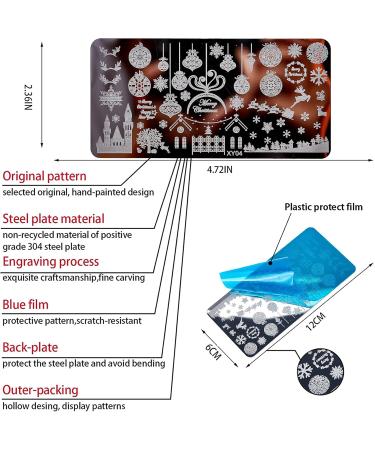 Niceneeded 15pcs Christmas Nail Art Stamping Kit - 10 Plates 1 Stamper 1 Scraper 2 Replacement Heads & Storage Pocket - Festive Nail Design Essentials - Buy Online on GoSupps.com