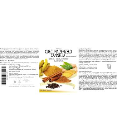 Turmeric Ginger Cinnamon & Black Pepper - 180 Tablets for Metabolism & Digestion Boost | Magical Spice Blend - Buy Online on GoSupps.com