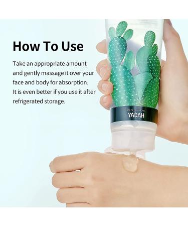 Yadah Cactus Soothing Gel 3.7 fl oz - Vegan Cooling Moisturizer with 95% Cactus Extract - Buy Online on GoSupps.com