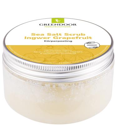 Greenendoor body peeling sea salt ginger grapefruit 280g natural salt peeling without microplastics nature shower peeling without preservatives body scrub sauna salt ginger and grapefruit fruity tart and fresh 280 g (1 Pack)