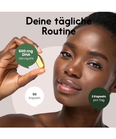 Omega 3 Vegan - 90 Capsules - 2000mg Seaweed Oil - 600mg DHA 300mg EPA - Omega 3 Vegan Made in Germany - Lab Tested - Buy Online on GoSupps.com