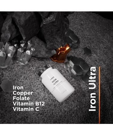 Amen Iron Ultra Supplement 65mg + Copper Folate Vitamin C & B12 - 2-Month Supply | Non-GMO Iron Pills with Folic Acid | 60 Capsules - Buy Online on GoSupps.com
