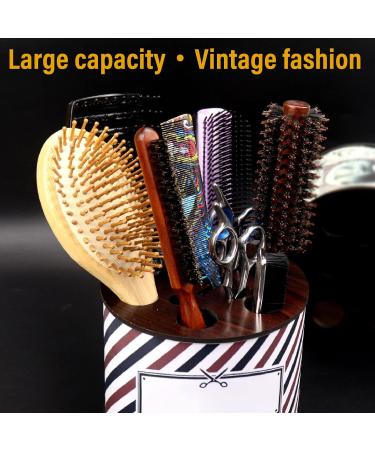 Scissors Storage Holder Wood Storage Box for Scissors Comb Large Capacity Round Scissors Organizer for Hairdresser Barber Tool Storage Box - Buy Online on GoSupps.com