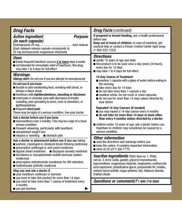 GoodSense Esomeprazole Magnesium 20 mg - Acid Reducer for Heartburn Relief - 28 Capsules | Buy Internationally - Buy Online on GoSupps.com
