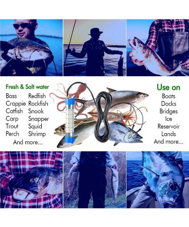Pinboer 120W Green Underwater Fishing Light | 15000LM IP68 Submersible Night Boat Light | Freshwater & Saltwater Fish Finder Attractant | 17FT Cord - Buy Online on GoSupps.com