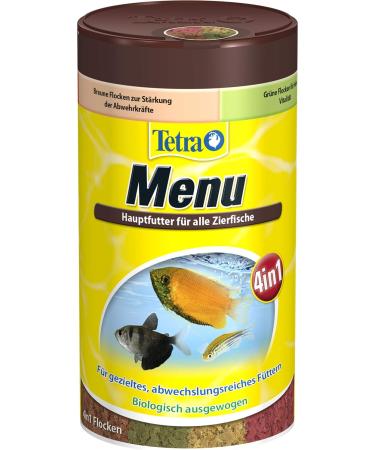 Tetra Min Menu Fish Feed - 4 Special Flakes for Decorative Fish | 250 ml Can (64 g) - Premium Main Feed Mix - Buy Online on GoSupps.com