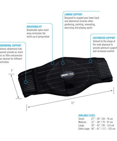 ObusForme Back Support Belt | Lumbar Support Brace for Men | Lightweight Breathable Compression Band (XL/XXL) - International Shipping Available - Buy Online on GoSupps.com