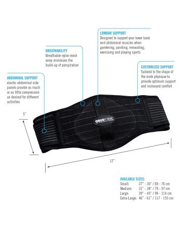 ObusForme Men's Lightweight Back Support Belt with Lumbar Pad - Large/XLarge | International Shipping Available - Buy Online on GoSupps.com