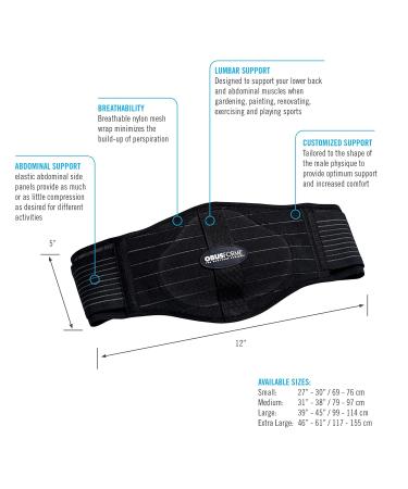 ObusForme Back Support Belt with Built-in Lumbar Support | Lower Back Brace | Elastic Abdominal Support | Breathable Lightweight Compression Band | Small/Medium | 27" - 30" - Buy Online on GoSupps.com