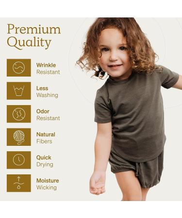 Nui Organics Merino Wool & Tencel Kids T-Shirt - Lichen, 8 Years | Ultra Soft Base Layer for Year-Round Comfort - Buy Online on GoSupps.com