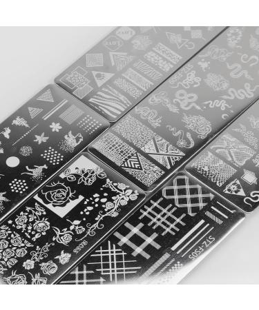 Mwoot 6-Piece Nail Art Stamp Plate Set | Floral Snake & Wild Animal Designs | DIY Manicure Tools for Salon-Quality Nails - Buy Online on GoSupps.com