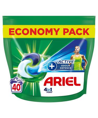 Ariel 4in1 PODS, Liquid Laundry Detergent Capsules 40 Washes, Touch of Febreze, Active Odor Defense, 2x More Clean Scent