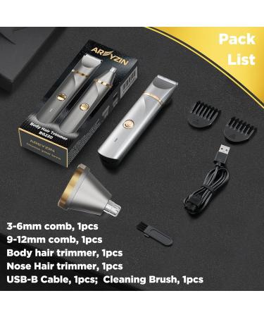 Electric Shaver Women's Intimate Area Electric Shaver for Arms Legs Forearms Electric Intimate Shaver for Women Interchangeable Snap-in Ceramic Blade IPX7 Washable Head Grey Gold - Buy Online on GoSupps.com