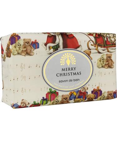 The English Soap Company Vintage Wrapped Shea Butter Soap Father Christmas - Christmas Greenery 200g