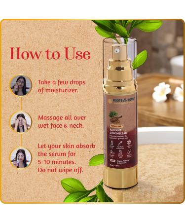 Ayurvedic Skin Nectar - Vegan Fenugreek Serum & Moisturiser for Hydrated Glowing Skin | ROOTS AND HERBS 1.01oz - Buy Online on GoSupps.com