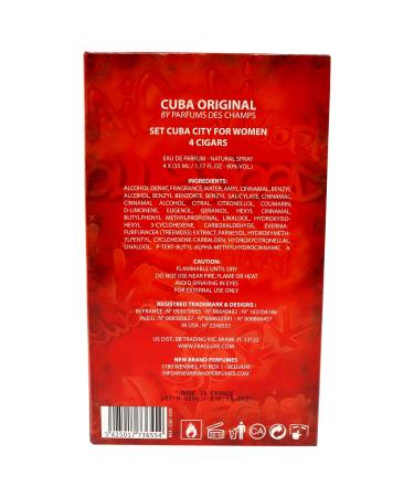 Cuba Cuba City Women 1.17oz Hollywood 1.17oz Vegas 1.17oz Miami 1.17oz New York 4 Pc Gift Set (I0075457) - Buy Online on GoSupps.com