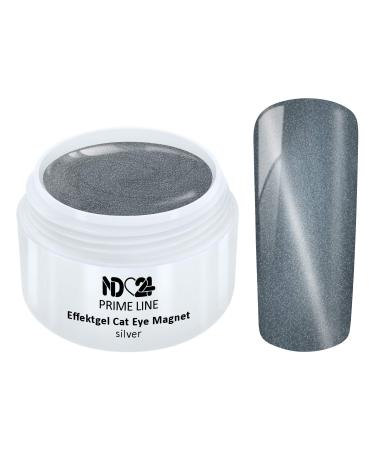 Prime Line - Uv Led Effect Gel Cat Eye Magnet Silver Glitter Silver - Made in Germany - 5ml