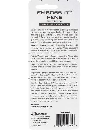 Ranger EMP20653 Inkssentials Embossing Pens 2-Pack - Black and Clear - Buy Online on GoSupps.com