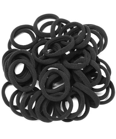 50 Pieces Hair Ties  WantGor Black Hair Elastic Bands Ponytail Holders for Women's Hair  1.5 Inches