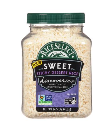 RiceSelect Discoveries Sweet Sticky Dessert Rice, Gluten-Free, Non-GMO, Vegan, 14.5-Ounce Jar, White