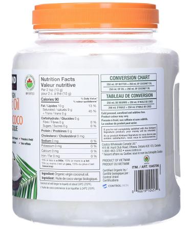 Kirkland Signature Organic Coconut Oil 84 Fl. Oz. - Pure & Unrefined for Cooking & Beauty - Buy Online on GoSupps.com