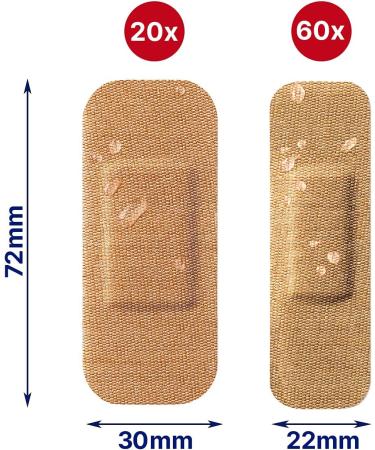 Elastoplast Flexible Fabric Bandages Value Pack | 80 Strips beige | Extra Flexible | Adapts to all your movements | Strong Adhesion | Breathable Material | Water-repellent | Bacteria Shield - Buy Online on GoSupps.com