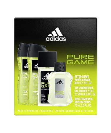 adidas Pure Game 4 Piece Gift Set Notes of Grapefruit Lavender and Sandalwood Men's Fragrance Long Lasting Sporty Fragrance Cedar Mint Peppermint 22.7 Fl Oz (Pack of 1) - Buy Online on GoSupps.com