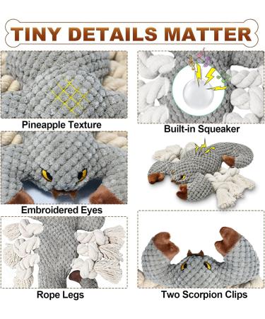 Rosaui Insmerting Plush Dog Toys | Durable Bite-Proof & Safe for Large Dogs - Teeth Cleaning & Anxiety Relief - Buy Online on GoSupps.com