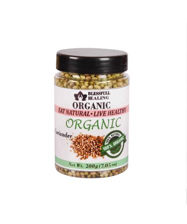Blessfull Healing Organic Coriander 200 Gram Airtight Container (Packing May Vary) 200 Gram 7.05 oz
