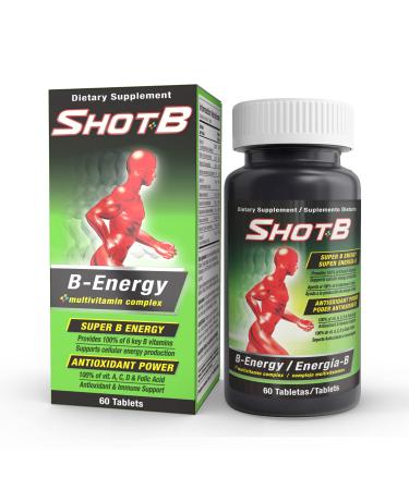 Shot B Energy Multivitamin Supplement 60 Count Green