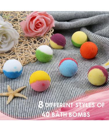Family Pack Mini Bath Bombs Gift Set with Reusable Bow, 40 Pcs Organic Bath Bombs for Kids, Women & Men - Perfect for Christmas & Anniversaries - Buy Online on GoSupps.com