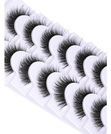Goddevnus 5D Volume CC Curl Wispy Mink False Eyelashes - 14mm Short Length Pack - Natural Look with Clear Band, Like Extensions - Buy Online on GoSupps.com