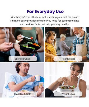 Etekcity Smart Food Nutrition Scale - Digital Grams and Ounces for Weight Loss, Baking, Cooking, Keto and Meal Prep - 11 Pounds-Large 304 Stainless Steel - Buy Online on GoSupps.com